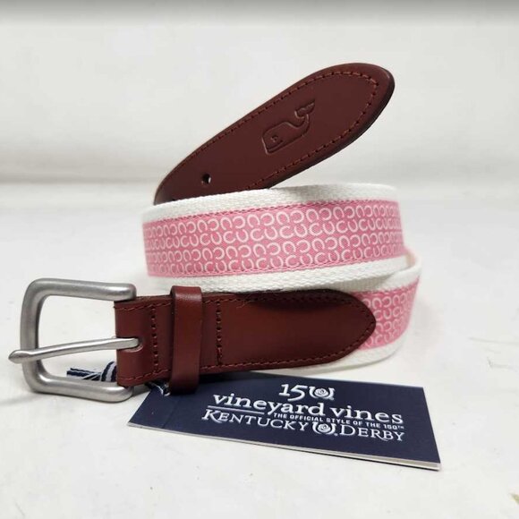 New men's 30 32 Vineyard Vines x Kentucky Derby horseshoe canvas club belt